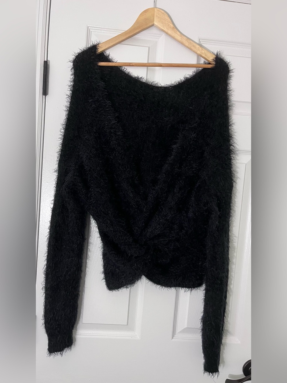 Love Tree Women’s Faux-Fur Textured Black Women's Sweater - Classic Cozy Style